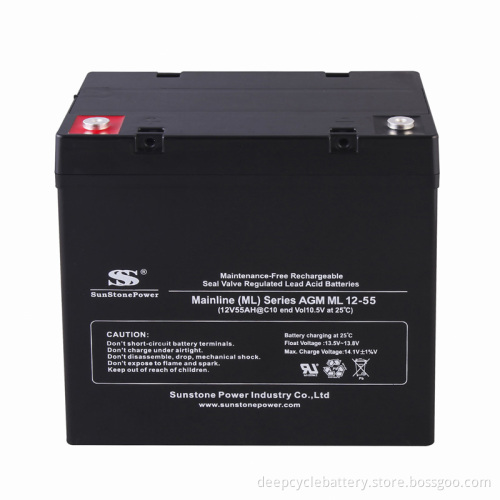 Sealed Lead Acid Battery 12V55ah Made in China for Photovoltaic Panels